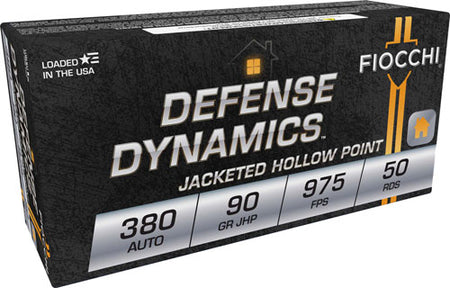 Fiocchi .380 ACP/Auto Defense Dynamics Jacketed Hollow Point 90 Grain 50/Box