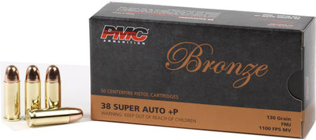 PMC .38 Super Bronze +P Full Metal Jacket 130 Grain 50/Box
