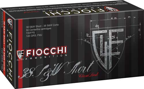 Fiocchi .38 S&W Short Heritage Full Metal Jacket 145 Grain 50/Box