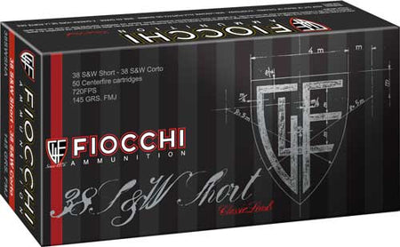 Fiocchi .38 S&W Short Heritage Full Metal Jacket 145 Grain 50/Box