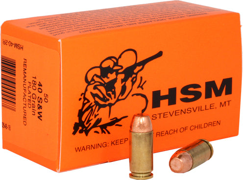 HSM .40 S&W Training LEAD Round Nose Flat Point 180 Grain 50/Box