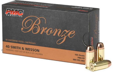PMC .40 S&W Bronze Full Metal Jacket Flat Point 165 Grain 50/Box