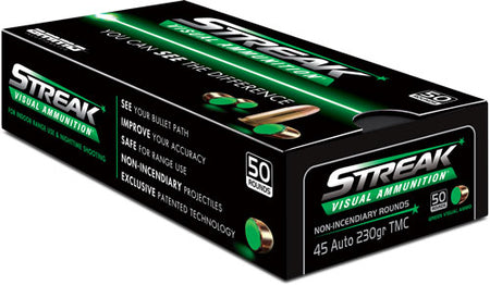 Ammo Inc .45 ACP/Auto Streak Visual (GREEN) Total Metal Case 230 Grain 50/Box