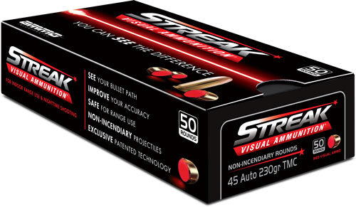 Ammo Inc .45 ACP/Auto Streak Visual (RED) Total Metal Case 230 Grain 50/Box
