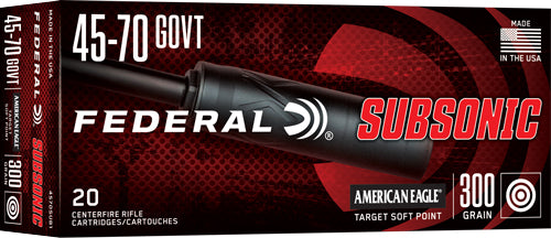 FEDERAL 45-70 GOV 300GR SP SUBSONIC 20RD 10BX/CS