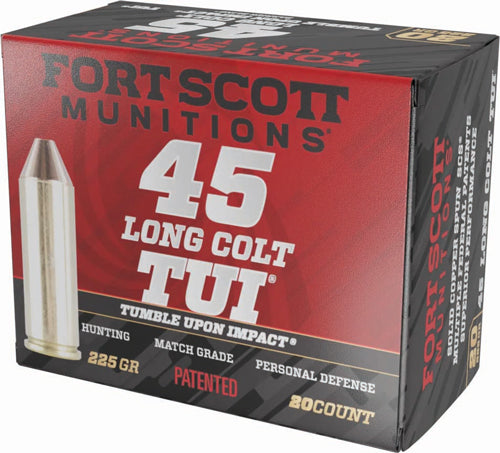 Fort Scott Munitions .45 Long Colt Tumble Upon Impact (TUI) Solid Copper Spun 225 Grain 20/Box