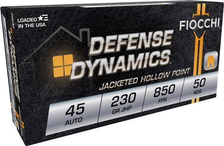 Fiocchi Defense Dynamics 45T500 Centerfire Handgun Ammo 45 ACP 230 gr. JHP