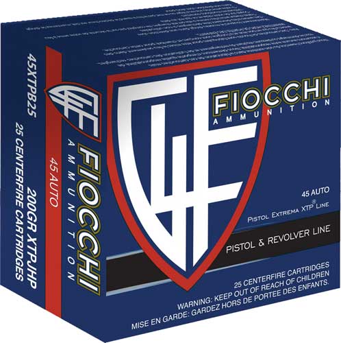 Fiocchi .45 ACP/Auto Hyperformance Hornady XTP Hollow Point 200 Grain 25/Box