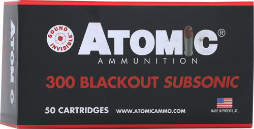 Atomic .300 AAC Blackout Subsonic Hollow Point Boat Tail 220 Grain 50/Box