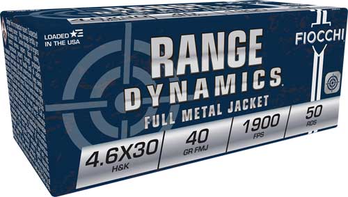 Fiocchi 46EXA Range Dynamics Full Metal Jacket 40 Grain 4.6x30mm HK 1900 fps