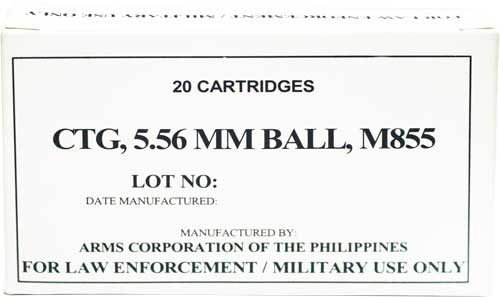 Armscor 5.56x45mm NATO M855 Full Metal Jacket 62 Grain 1000/Box