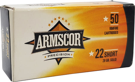 Armscor .22 Short  Solid Point 29 Grain 50/Box [Item 4033]