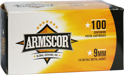 Armscor 9mm Luger / Parabellum Value Pack Full Metal Jacket 115 Grain 100/Box