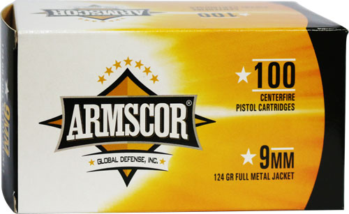 Armscor 9mm Luger / Parabellum Value Pack Full Metal Jacket 124 Grain 100/Box