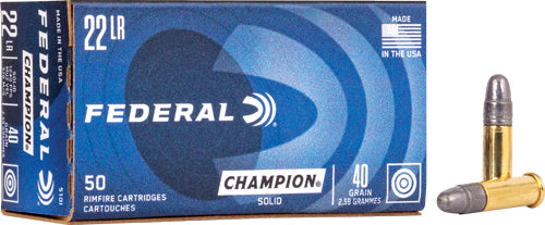 Federal .22 Long Rifle Lightning Champion Training Lead Round Nose 40 Grain 50/Box