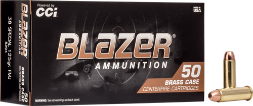 Blazer 5204 Brass FMJ 125 Grain .38 Special 865 fps 50 Per Box – 1000/Case