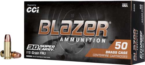 Blazer .30 Super Carry Brass Full Metal Jacket Flat Nose 115 Grain 50/Box
