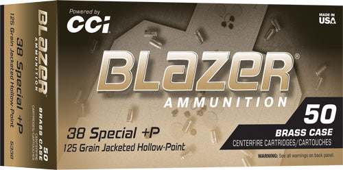 CCI BLAZER BRASS 38 SPECIAL+P 125GR JHP 50RD 10BX/CS