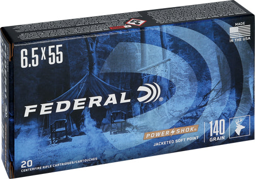 Federal 6.5x55mm Swedish PowerShok Soft Point 140 Grain 20/Box