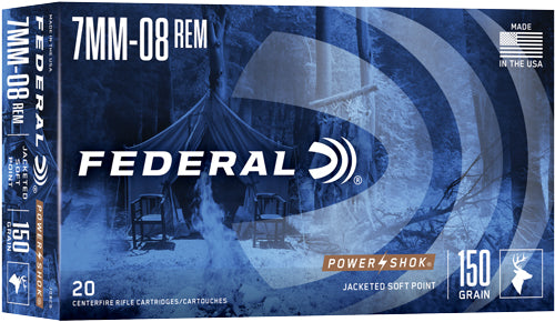 Federal 7mm-08 Remington PowerShok Jacketed Soft Point 150 Grain 20/Box