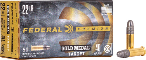 Federal .22 Long Rifle Gold Medal Lead Round Nose 40 Grain 50/Box