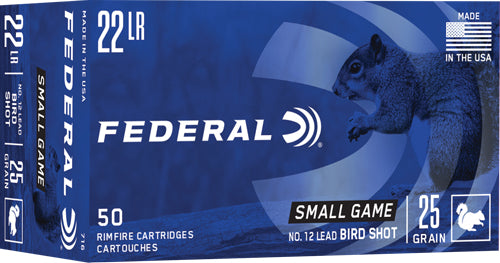Federal .22 Long Rifle GameShok Small Game & Target #12 Lead Bird Shot Shotshell 25 Grain 50/Box