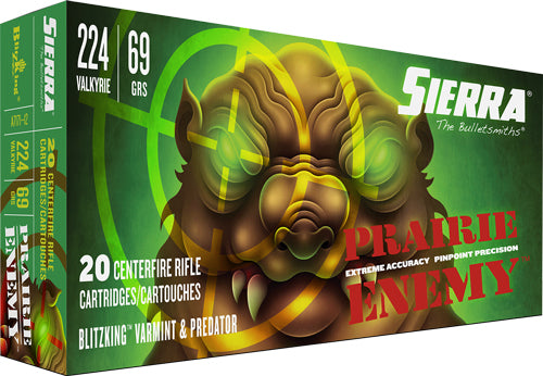 Sierra .224 Valkyrie Prairie Enemy Sierra BlitzKing 69 Grain 20/Box