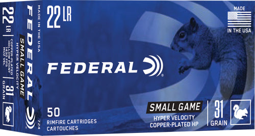 Federal .22 Long Rifle Game-Shok Copper Plated Hollow Point 31 Grain 50/Box