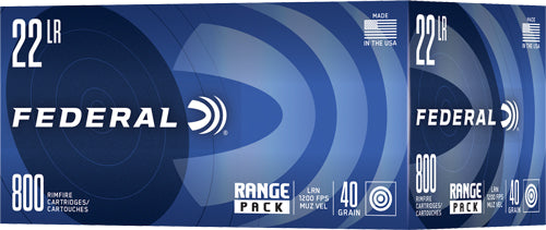 Federal .22 Long Rifle Champion Training Range Pack Lead Round Nose 40 Grain 800/Box