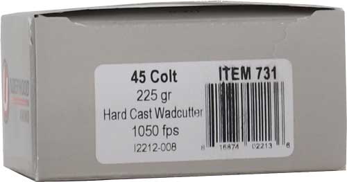 Underwood Ammo .45 Long Colt Wadcutter Black Cherry Coated Hard Cast 225 Grain 20/Box
