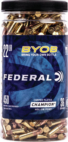 Federal .22 Long Rifle Champion Training BYOB Copper Plated Hollow Point 36 Grain 450/Box