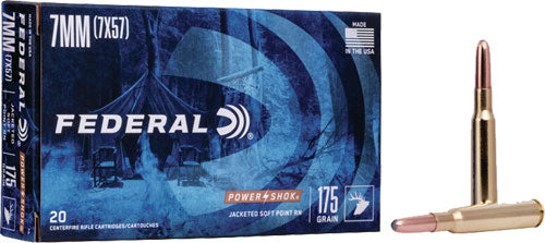Federal 7mm Mauser Power-Shok Jacketed Soft Point 175 Grain 20/Box