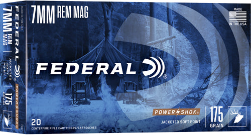Federal 7mm Remington Mag Power-Shok Jacketed Soft Point 175 Grain 20/Box