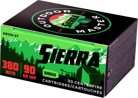 Sierra .380 ACP/Auto Outdoor Master Jacketed Hollow Point 90 Grain 20/Box