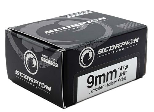 SCORPION 9MM LUGER 147GR JHP 20RD 10BX/CS