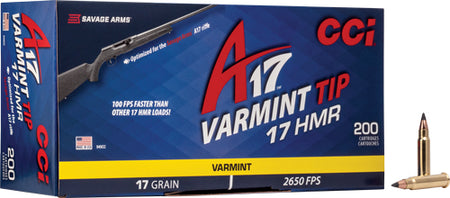 CCI .17 HMR A17 V-Max Varmint Tipped 17 Grain 200/Box