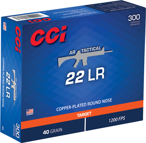 CCI .22 Long Rifle AR Tactical Copper-Plated Round Nose 40 Grain 300/Box