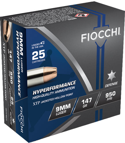 Fiocchi 9mm Luger / Parabellum Extrema XTP Jacketed Hollow Point 147 Grain 25/Box