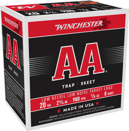 Winchester 20 Gauge AA Target Low Recoil #8 7/8 oz 2.75 in 250/Box
