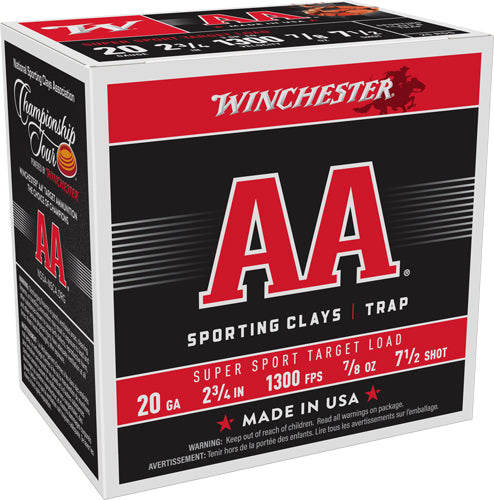 Winchester 20 Gauge AA Supersport Sporting Clay #7.5 7/8 oz 2.75 in 25/Box [Item 7159]