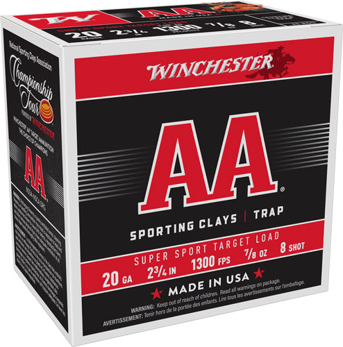 Winchester 20 Gauge AA Supersport Sporting Clay #8 7/8 oz 2.75 in 25/Box [Item 7154]