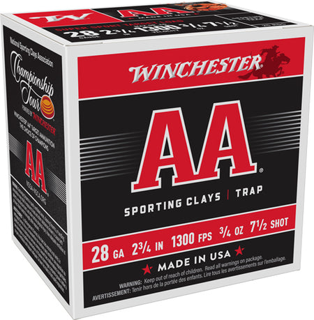 Winchester 28 Gauge AA Supersport Sporting Clay #7.5 3/4 oz 2.75 in 25/Box [Item 7173]