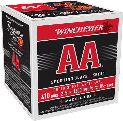 Winchester .410 Bore AA Supersport Sporting Clay #8.5 1/2 oz 2.5 in 25/Box [Item 7233]