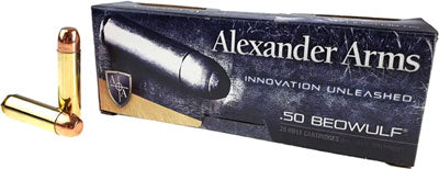 Alexander Arms .50 Beowulf Round Shoulder Flat Point 350 Grain 20/Box
