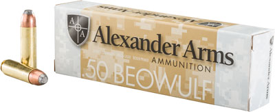 Alexander Arms .50 Beowulf FP Flat Point 400 Grain 20/Box
