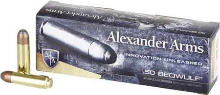 Alexander Arms .50 Beowulf FP Flat Point 400 Grain 20/Box