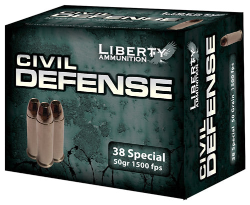 Liberty Ammunition .38 Special Civil Defense Protection Lead Free Fragmenting Hollow Point 50 Grain 20/Box