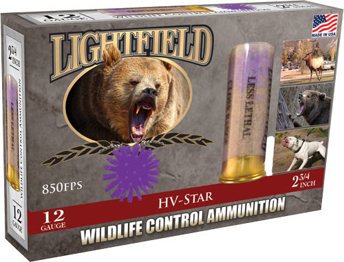 Lightfield 12 Gauge Wildlife Control Less Lethal HV Star (1 Projectiles) Rubber Slug Less Lethal 3/16 oz 2.75 in 5/Box
