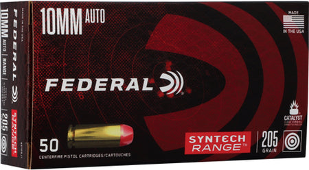 Federal 10mm Auto American Eagle Syntech LEAD-FREE Range Total Syntech Jacket Flat Nose 205 Grain 50/Box