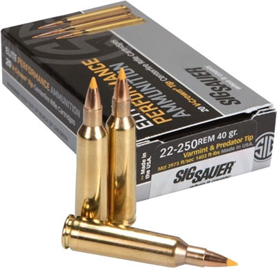 Sig Sauer .22-250 Remington Elite Hunting Varmint & Predator Extreme Expansion Tip 40 Grain 20/Box